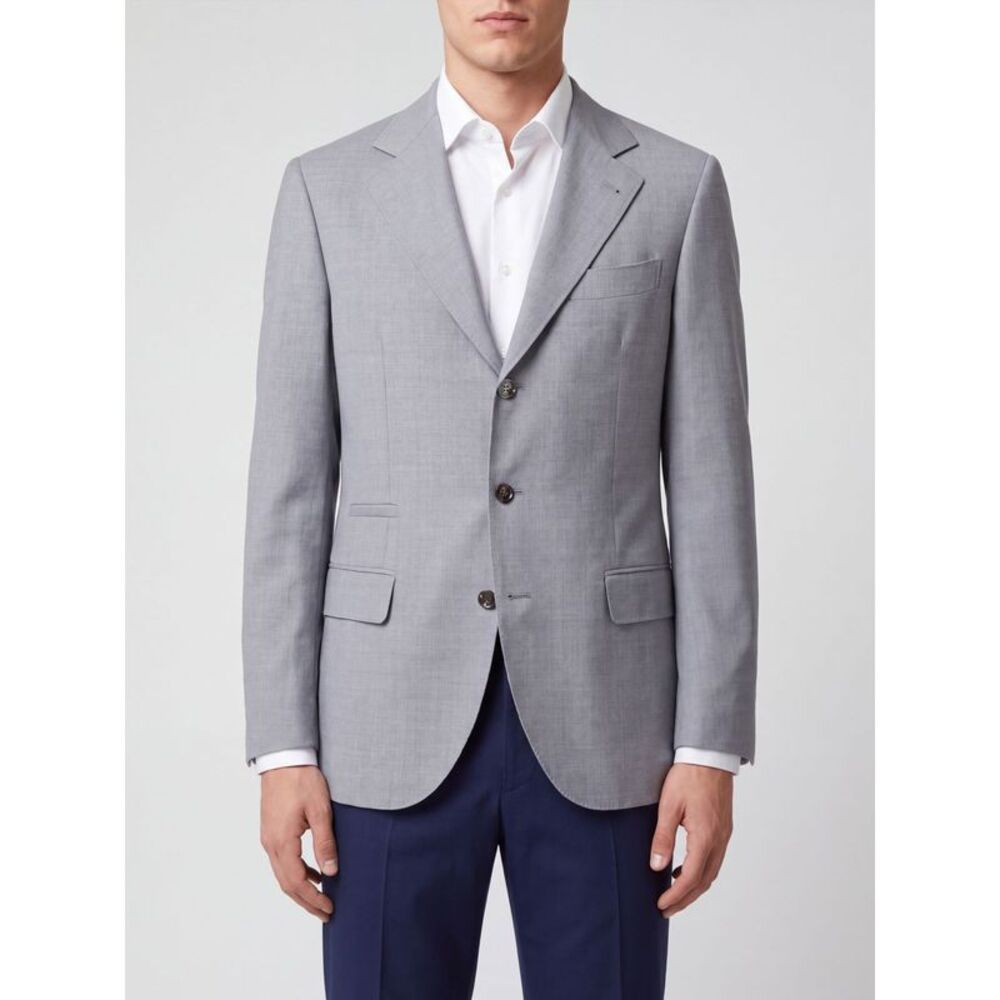 Brunello Cucinelli Men Brunello Cucinelli Single-Breasted Wool And Silk Blazer